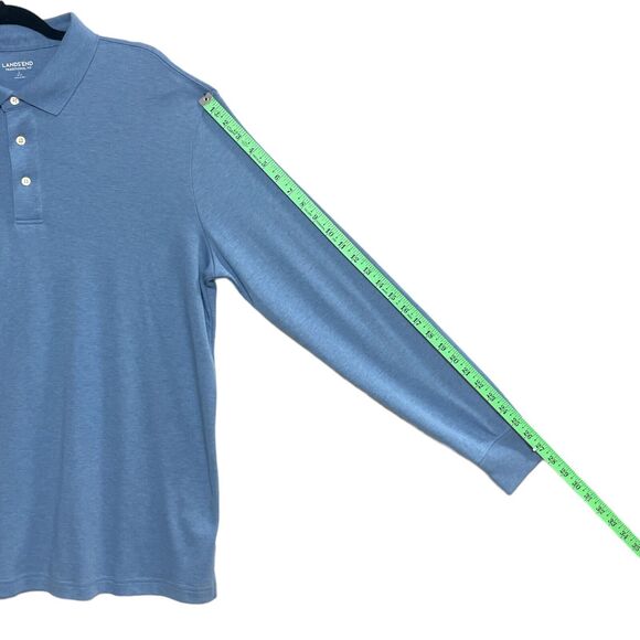 Lands’ End Blue Men Long Sleeve Button Up Sweater Pullover SZ/ L-42-44 - Picture 4 of 10